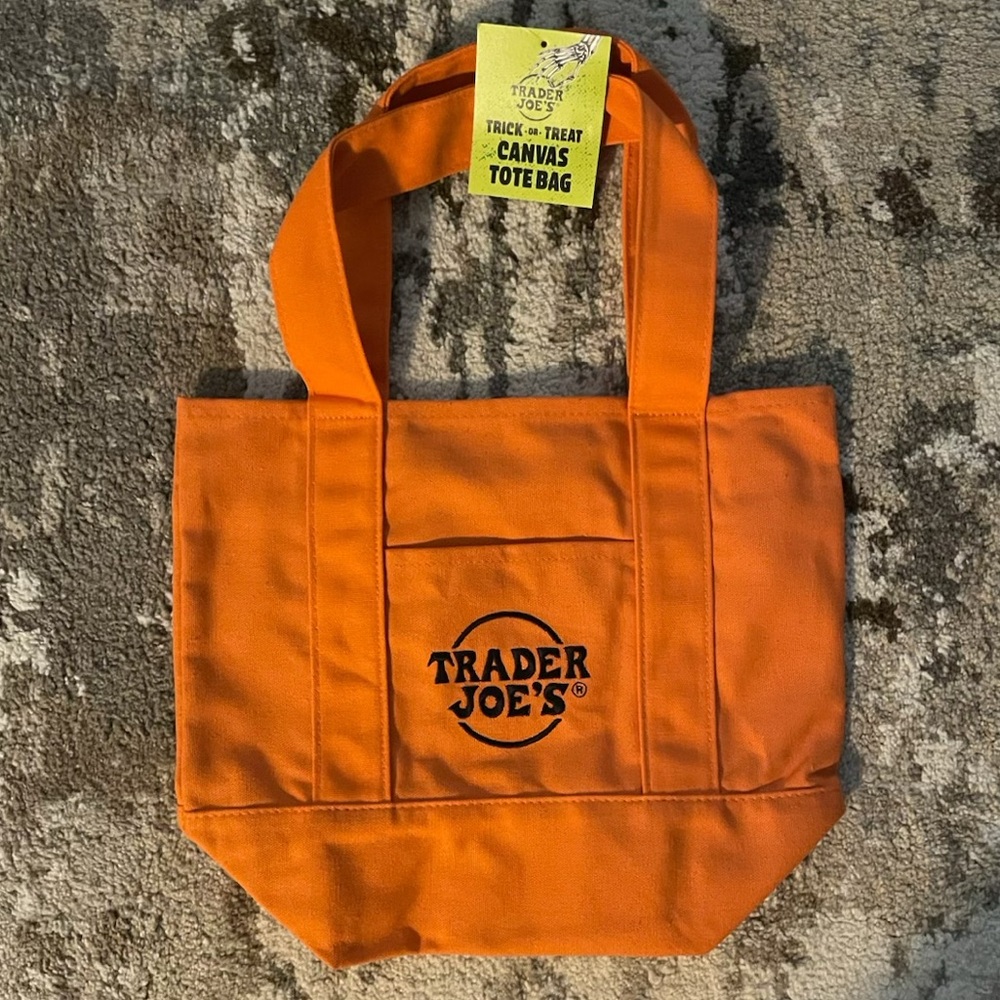Trader Joe's Orange Canvas Tote Bag